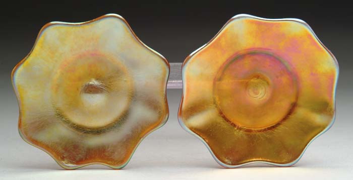 Appraisal: TWO TIFFANY STUDIOS BUTTER PATS Wonderful Tiffany butter pats have