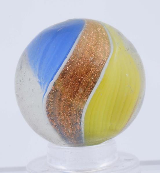 Appraisal: Blue Yellow Ribbon Lutz Marble One side of ribbon is