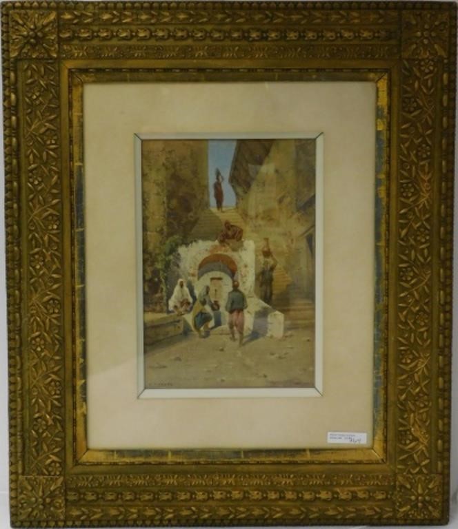 Appraisal: CHARLES THEODORE FRERE - FRENCH KNOWNfor orientalist theme painting framed