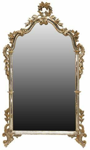 Appraisal: Florentine giltwood wall mirror th c the center flat mirror