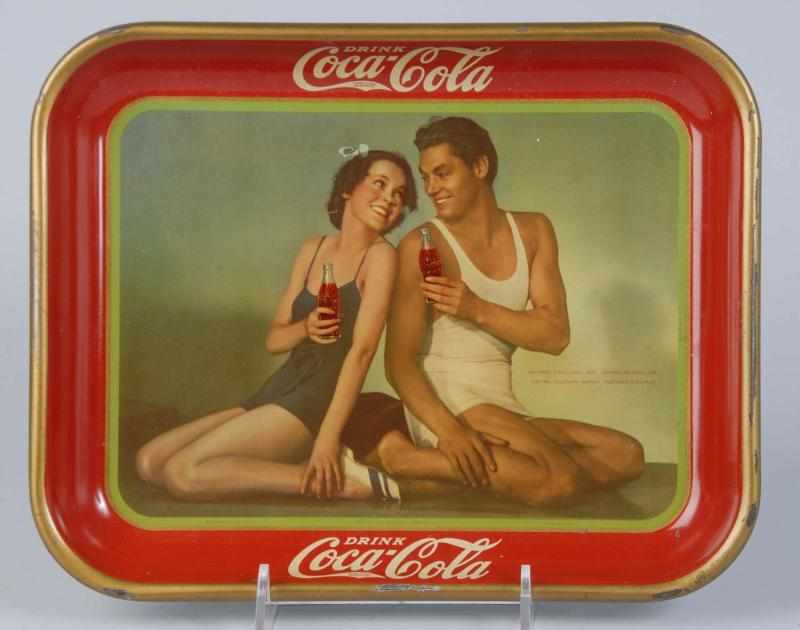 Appraisal: Coca-Cola Serving Tray Description A few spots on her face