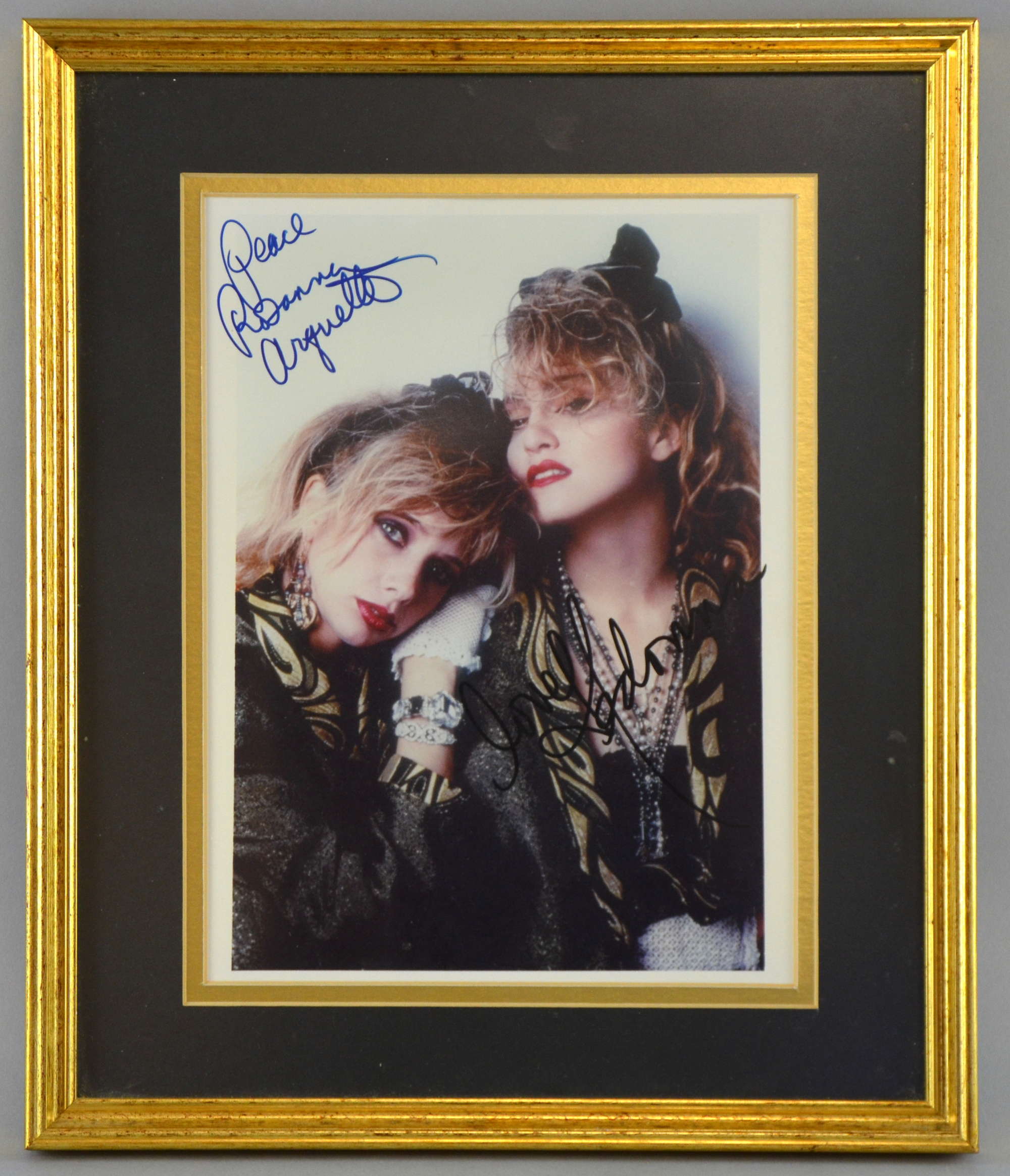 Appraisal: Desperately Seeking Susan colour photograph signed by Madonna Rosanna Arquette