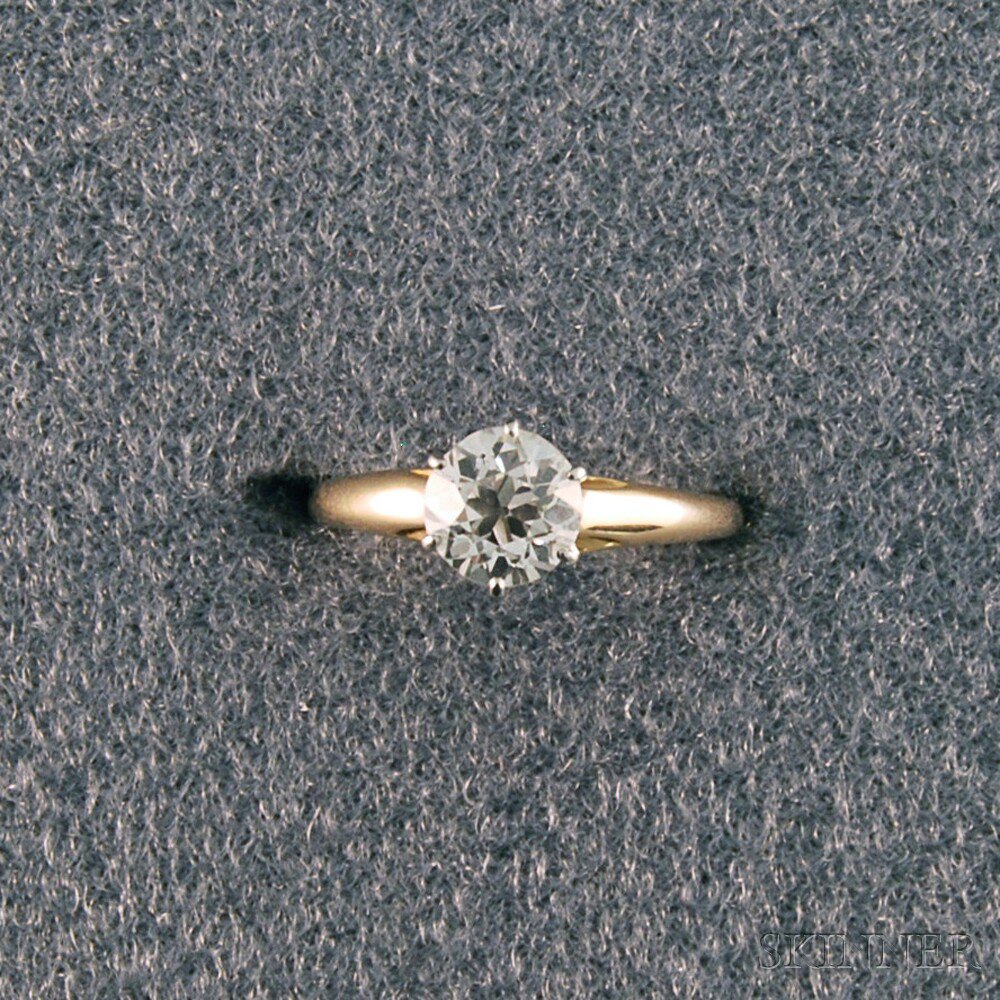 Appraisal: kt Gold and Diamond Solitaire center stone dia mm size