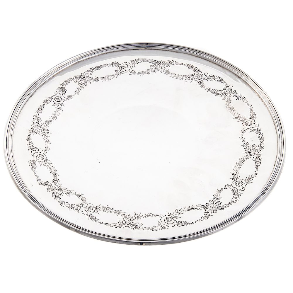 Appraisal: Tiffany Co Sterling Silver Cake Plate - pattern low-footed supporting