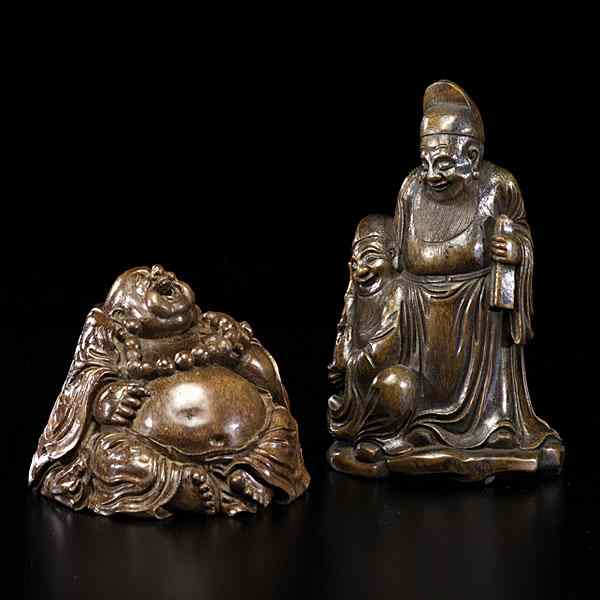 Appraisal: Chinese Bamboo Root Figural Carvings Chinese th th and th