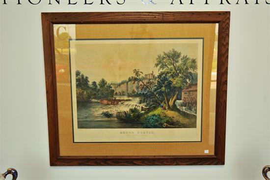 Appraisal: CURRIER IVES PRINT Large folio of ''Brunn Castle Valley of