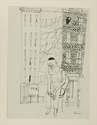 Appraisal: Gregorio Prestopino - Street Scene with Figure Print signed lower