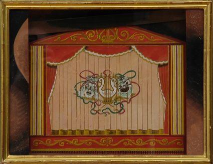 Appraisal: EUROPEAN SCHOOL SET DESIGN VIEW THROUGH THE PROSCENIUM ARCH Watercolor