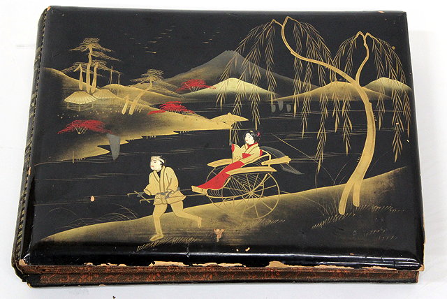 Appraisal: A LATE TH EARLY TH CENTURY JAPANESE LACQUERED POSTCARD ALBUM