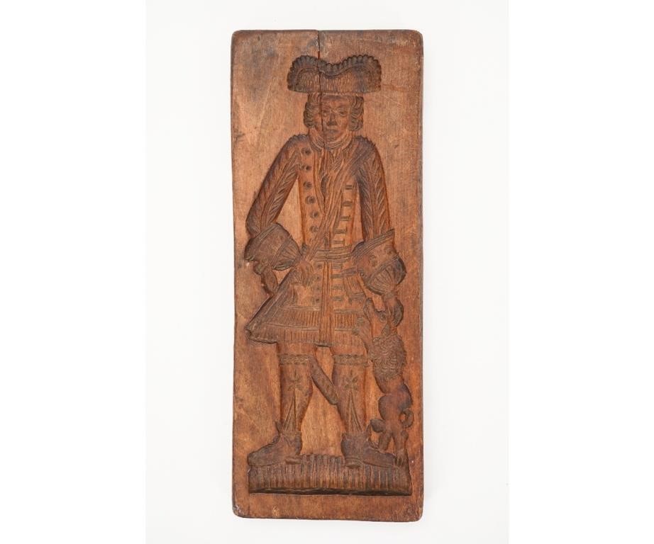 Appraisal: Flemish carved walnut double sided mold of a man woman