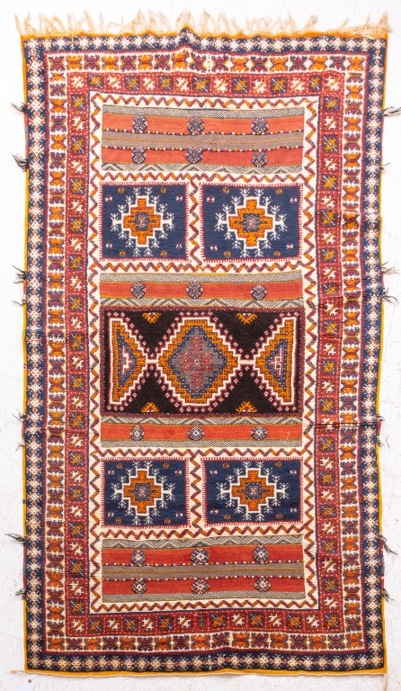 Appraisal: MOROCCAN BERBER TAZNAKHT RUG ' X ' Moroccan Berber taznakht