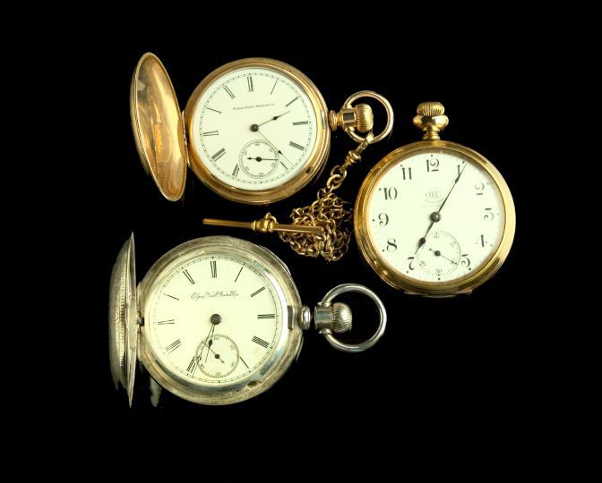 Appraisal: Group of Three Gentleman's Pocket Watches including an Elgin coin