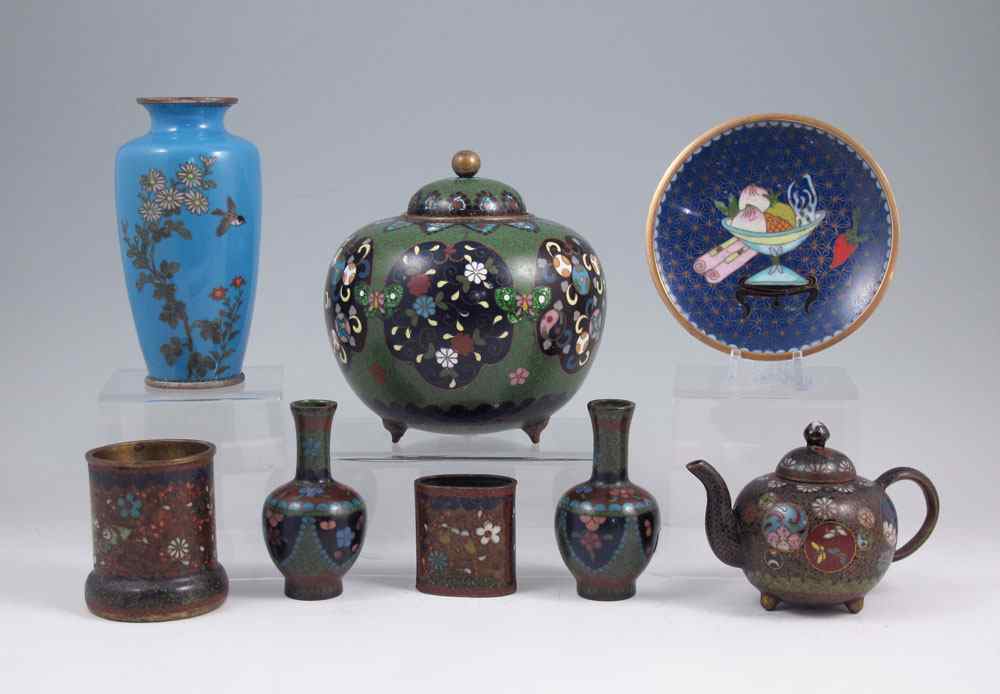 Appraisal: ESTATE COLLECTION OF CLOISONNE piece group to include Japanese and