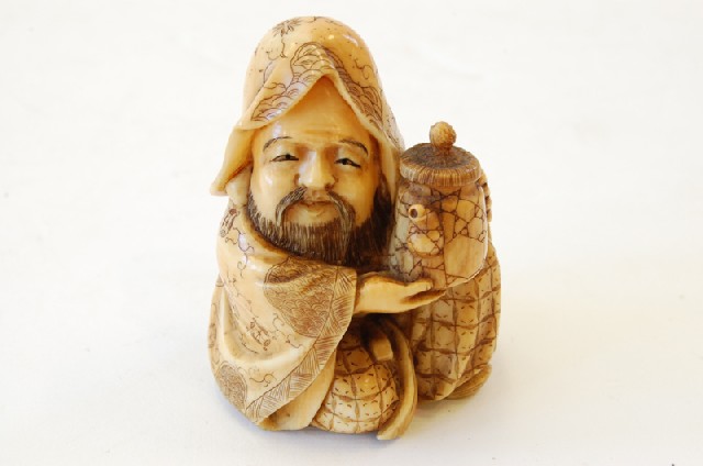 Appraisal: SIGNED MEIJI MARINE IVORY NETSUKE