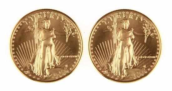 Appraisal: US American Eagle gold coins obverse with Walking Liberty figure