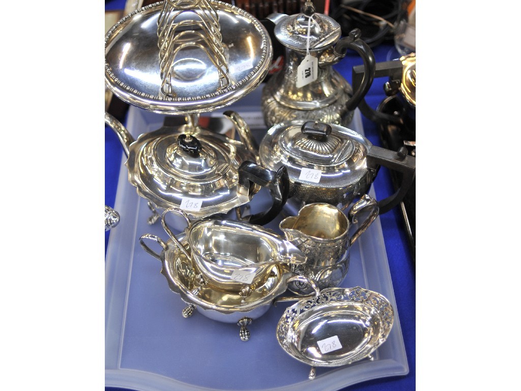 Appraisal: Tray lot of EP - tea service tazza etc