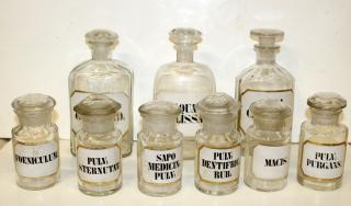 Appraisal: Lot of glass apothecary bottles Lot of glass apothecary bottles