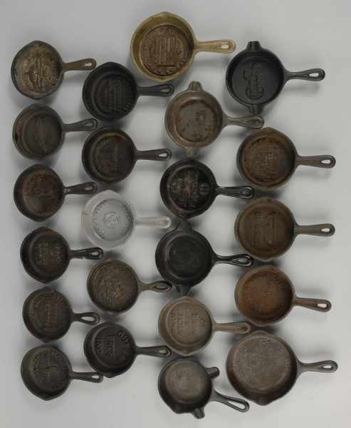 Appraisal: Lot of Cast Iron Advertising Frying Pans Description Nice grouping