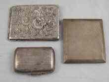 Appraisal: A silver engine turned slide opening cigarette case Birmingham together