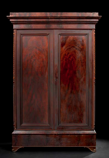 Appraisal: American Mahogany Double-Door Armoire in the Restauration taste peculiar to