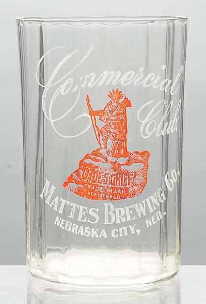 Appraisal: Mattes Brewing Co Acid-Etched Beer Glass Nebraska For Commercial Club