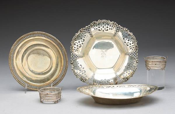 Appraisal: Property of various owners Comprising shaped circular bowl with hexagonal