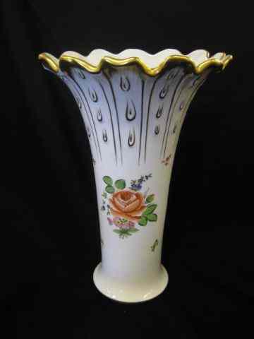 Appraisal: Herend Porcelain Vase floral sprays gold trim '' signed excellent