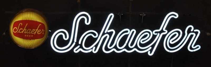 Appraisal: Schaefer Beer Neon Sign Description s to s White neon