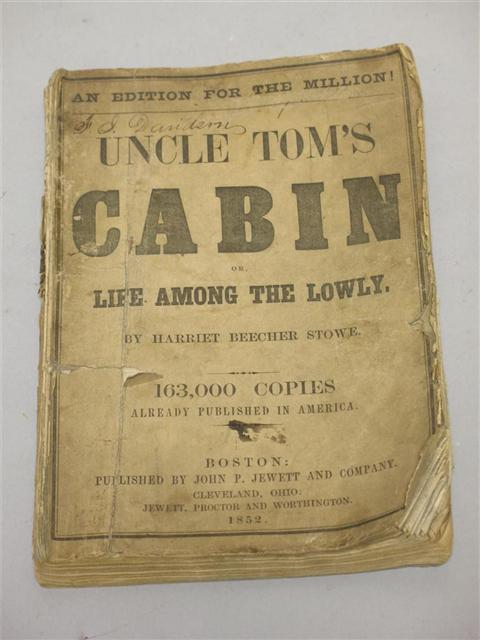 Appraisal: UNCLE TOM'S CABIN By Harriet Beecher Stowe Uncle Tom's caine