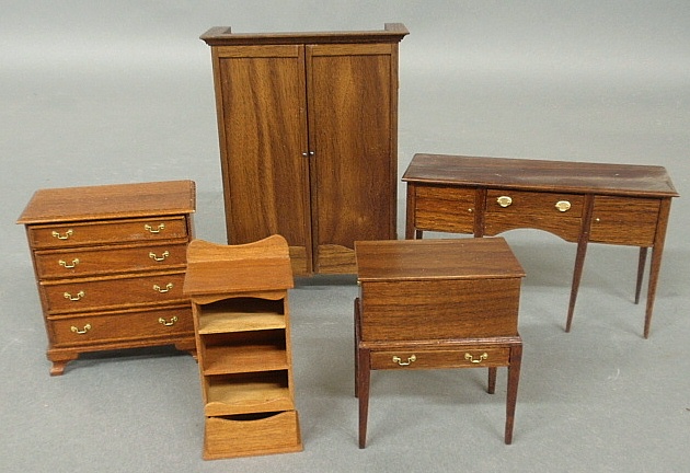 Appraisal: - Four pieces of miniature scale furniture by Gary Larson