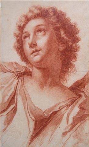 Appraisal: TH CENTURY ITALIAN SCHOOLHead of a youth with curls red