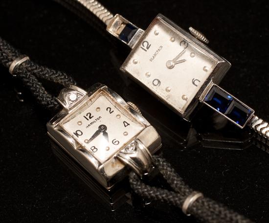 Appraisal: Blancpain K white gold and sapphire bracelet-watch together with Hamilton