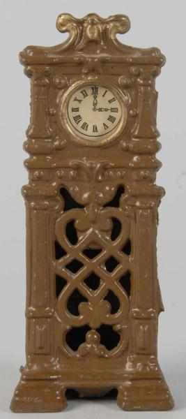 Appraisal: Cast Iron Hall Clock with Paper Face Still Bank Description