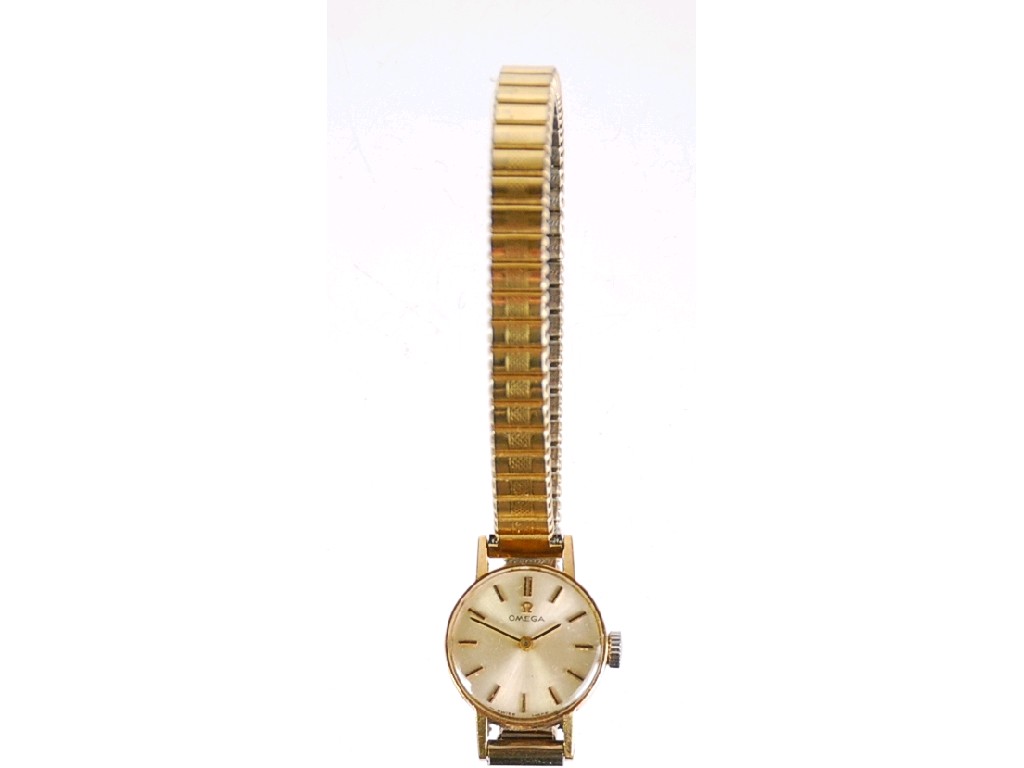 Appraisal: LADY'S OMEGA ct GOLD WRIST WATCH with circular silvered dial