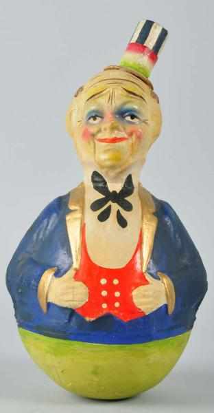 Appraisal: Paper Mache Man Wearing Suit Roly Poly Toy Description Pre-war