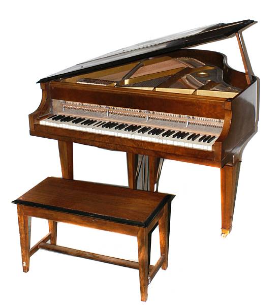 Appraisal: A Wurlitzer baby grand piano with a bench height in