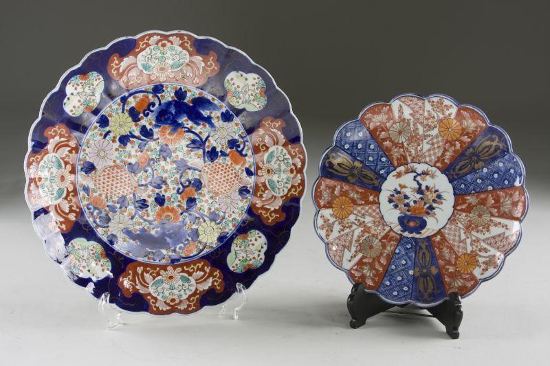 Appraisal: Two Imari Chargers with Scalloped Borders late th c the