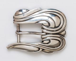 Appraisal: A Sterling Silver Art Nouveau Belt Buckle Barry Kieselstein-Cord Circa