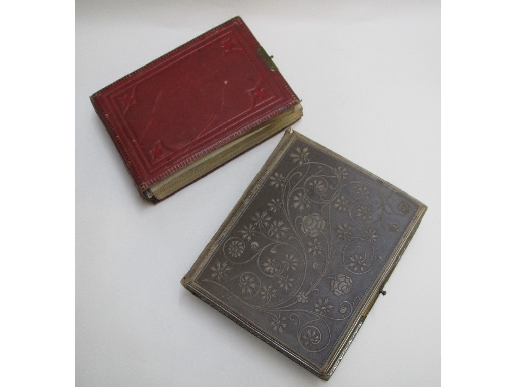 Appraisal: A Victorian photograph album comprising family portrait cards x cm