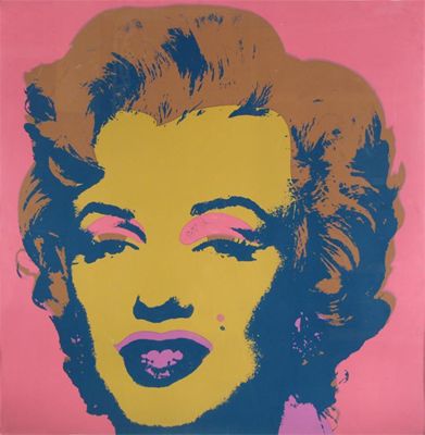 Appraisal: After Andy Warhol - Marilyn - ochre and raspberry Screenprint