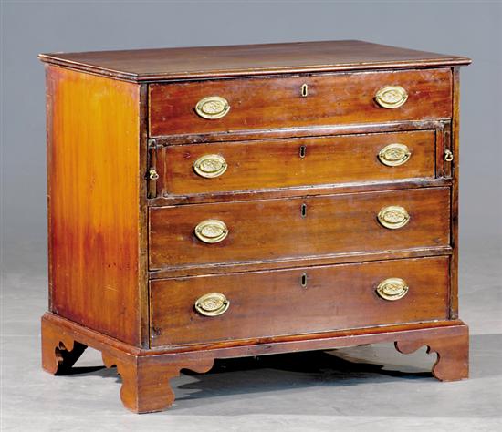 Appraisal: Georgian mahogany bachelor's chest first half th century rectangular molded