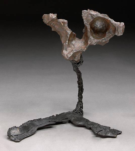 Appraisal: Gibeon Meteorite on Sculptural Bronze Stand Iron Fine Octahedrite Great