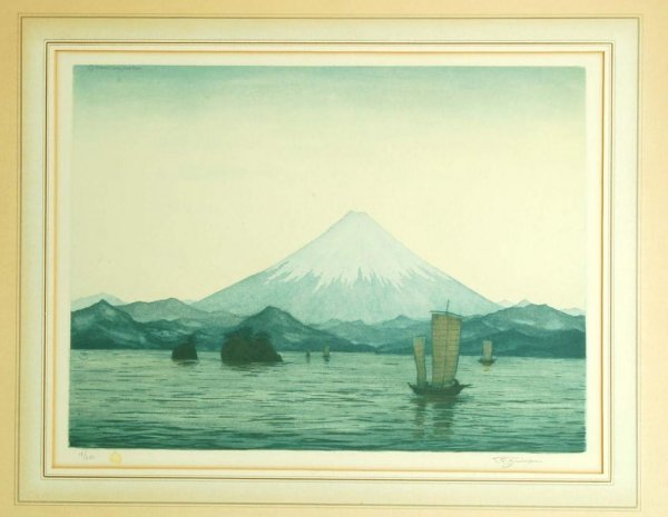 Appraisal: Circa s Mt Fuji A beautiful woodblock print or colored