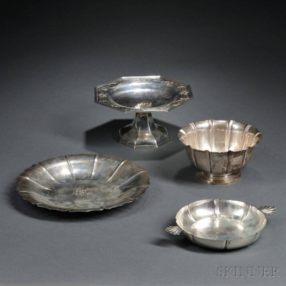 Appraisal: Four American Sterling Silver Dishes th century a Reed Barton