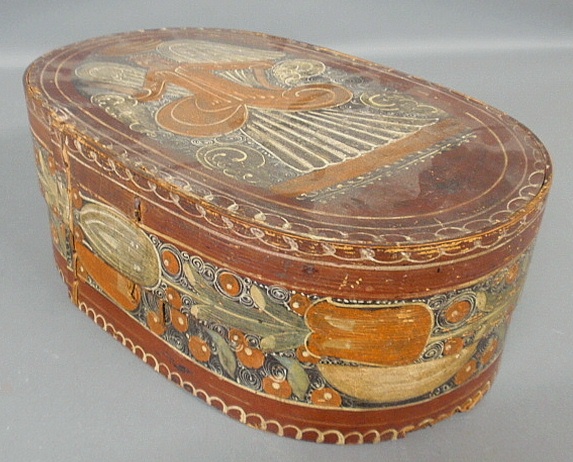 Appraisal: - German bride s box th c with original paint