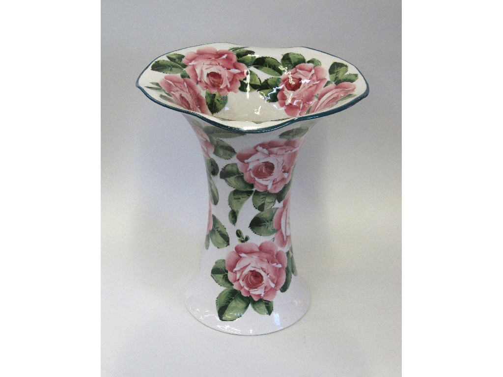 Appraisal: Large Wemyss Lady Eva vase decorated with cabbage roses painted