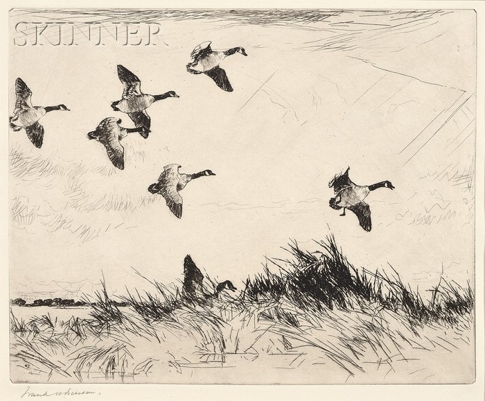 Appraisal: Frank Weston Benson American - Geese Over a Marsh published