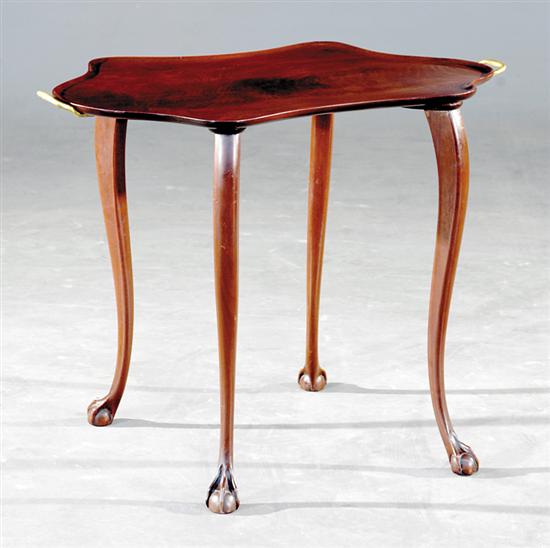 Appraisal: Chippendale style mahogany tea table shaped and figured mahogany dished