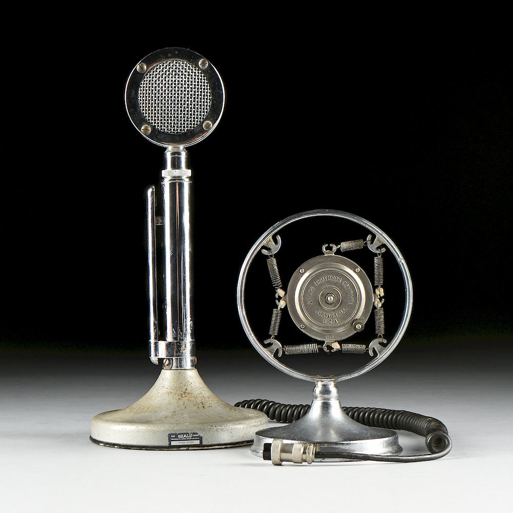 Appraisal: TWO VINTAGE MICROPHONES SHURE BROTHERS CO AND THE ASTATIC CORP