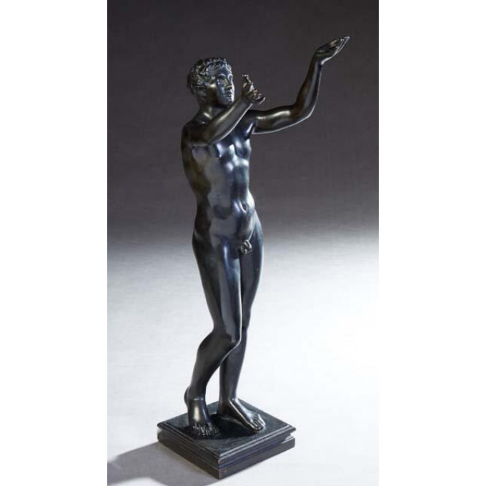 Appraisal: Continental School Classical Figure th c patinated bronze figure with